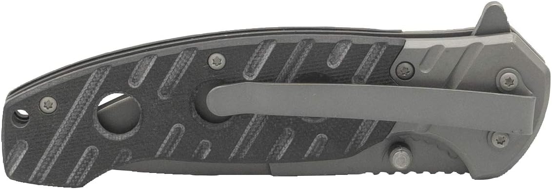 Smith & Wesson 7.75in Ti-Nitride, High Carbon S.S. Folding Knife with 3.25in Drop Point Blade and G10 Aluminum Handle