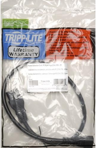 Tripp Lite Heavy-Duty Power Cord, 15A, 14AWG (IEC-320-C19 to IEC-320-C14) 2-ft.(P047-002)