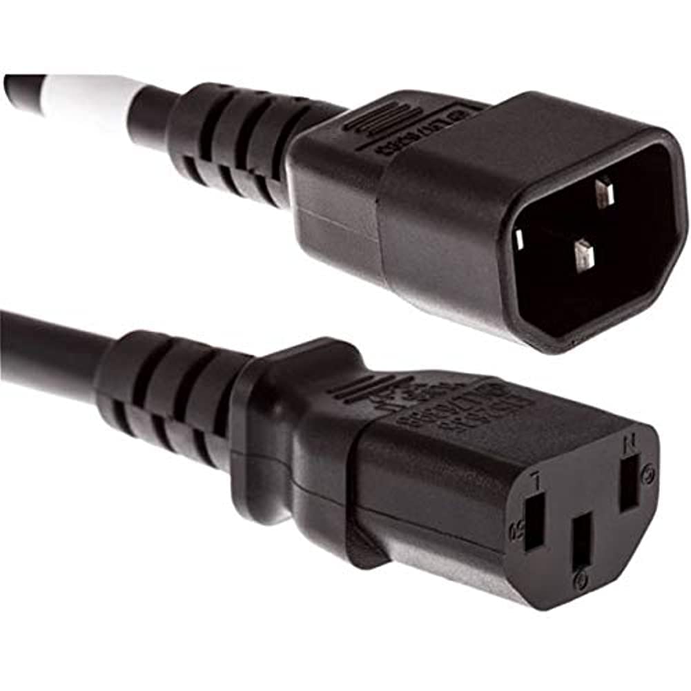2ft Black C13-C14 Server Power Cord, SVT Jacket, 10A 250V