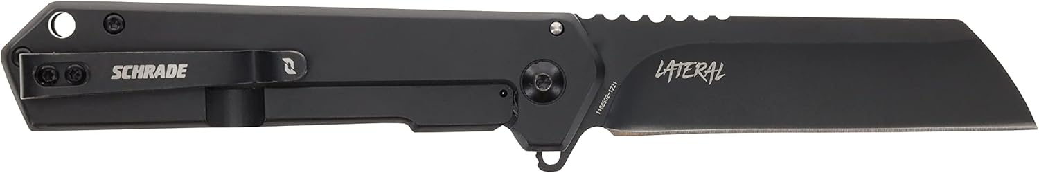 Schrade Lateral Folder with AUS-10 Steel Blade, Frame Lock Design, and G-10 Handles for Everday Carry