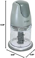 Ninja QB900B Master Prep Food Processor Blender with 48 oz Pitcher & 16 oz Chopping Bowl, Perfect for Frozen Blending & Chopping, 400 Watts, Dishwasher Safe, Countertop, Grey Gray