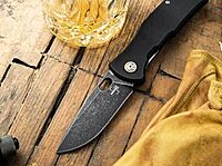 Boker Plus Fieldfolder - 3.35" Stonewashed D2 Blade, Linerlock with Black G10 Scales Designed by Jesper Voxnaes - 01BO375