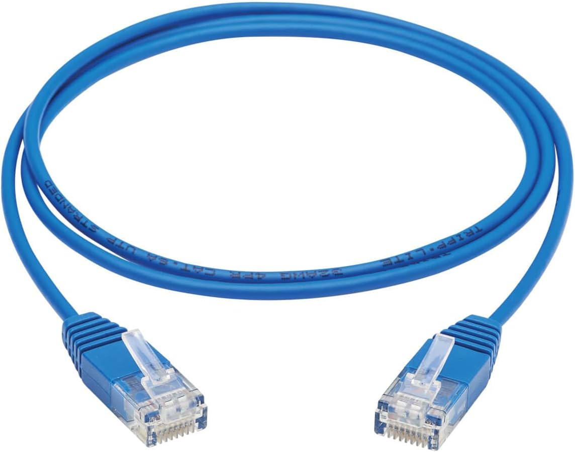 TRIPP LITE CAT6a 10G Ultra-Slim Molded UTP Ethernet Cable, Blue