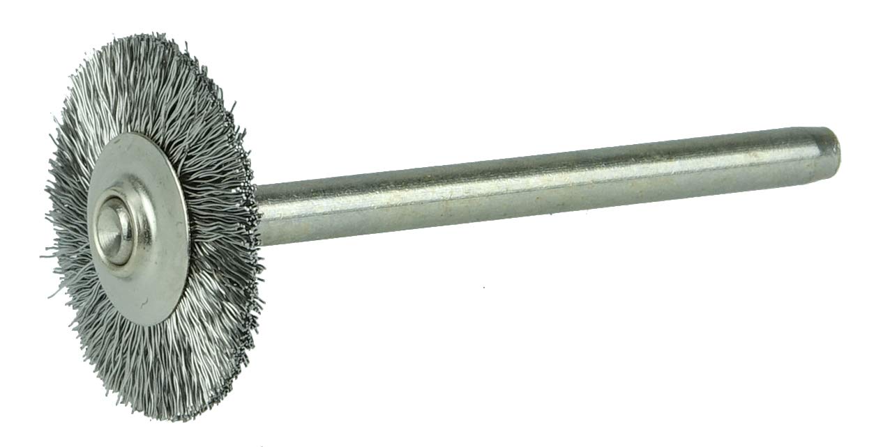 Weiler 26005 0.005" Wire Size, 3/4" Diameter, 302 Stainless Steel Bristles, 1/8" Stem Size, Wire Fill