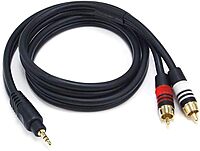 Monoprice Premium 3.5mm Stereo Male to 2 RCA Male Audio Cable, 22AWG Gold Plated