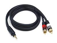 Monoprice Premium 3.5mm Stereo Male to 2 RCA Male Audio Cable, 22AWG Gold Plated