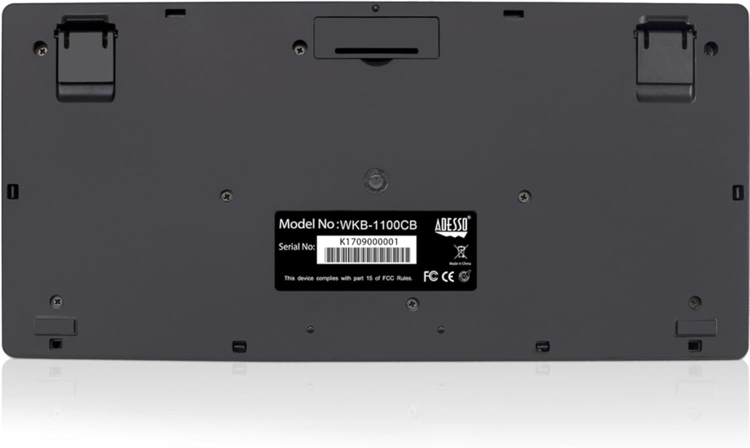 WKB-1100CB Natural Ergonomic Wireless Spill Resistant Mini Keyboard & Mouse Combo,Black