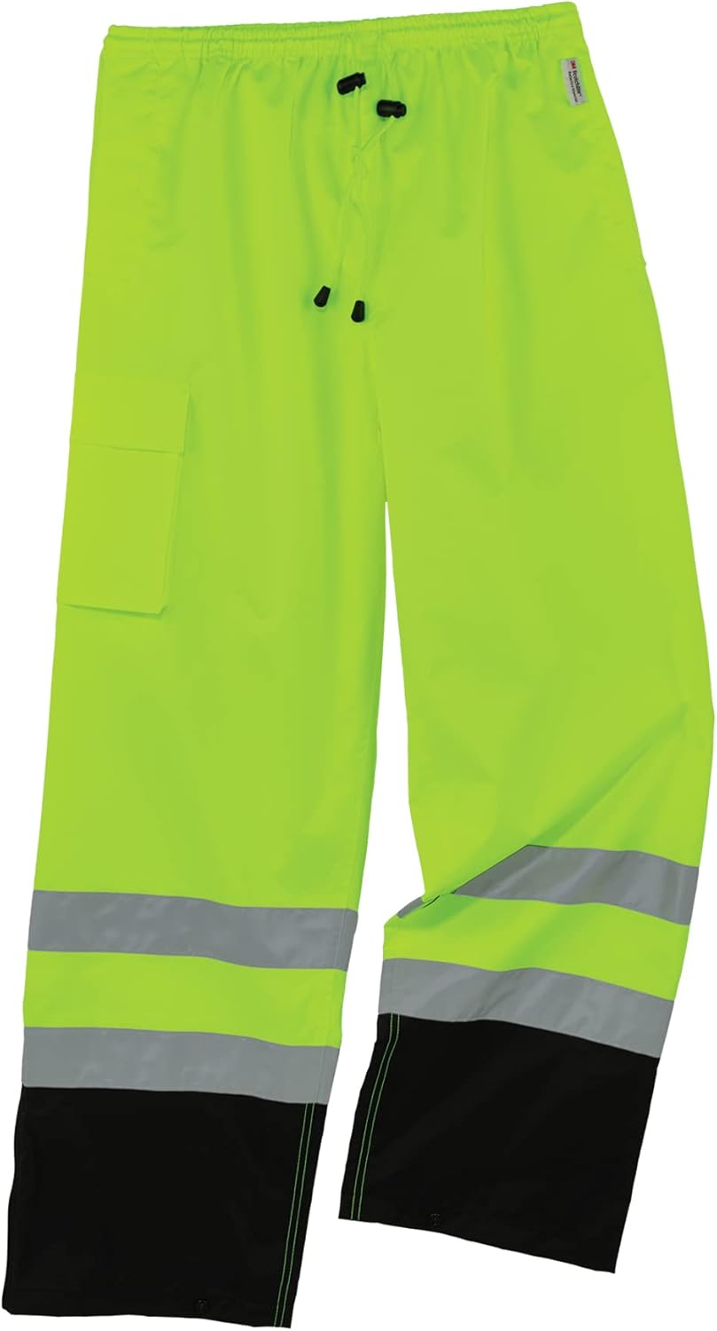ERGODYNE GloWear 8915BK Class E Hi-Vis Rain Pants