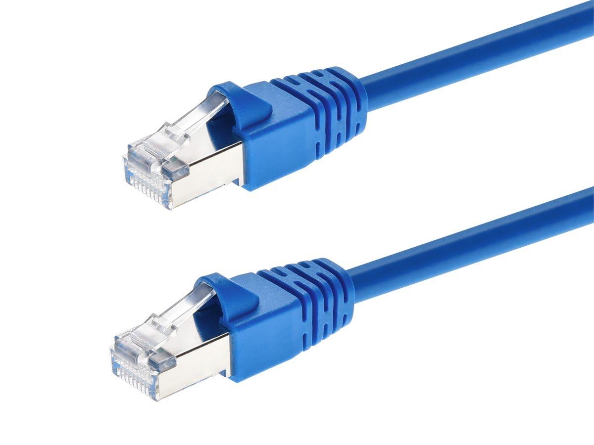 Monoprice Cat6A Shielded (S/FTP) Ethernet Patch Cable - 26AWG Pure Bare Copper Snagless RJ45 Fullboot