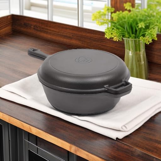COMMERCIAL CHEF 3-Quart Dutch Oven with Skillet Lid