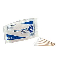First Aid Only 25-400 Non-Sterile Cotton-Tipped Applicators, 3" Wood, 100/bag