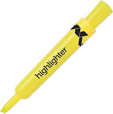 Office Depot Brand Chisel-Tip Highlighters, 100% Recycled Plastic Barrel, Fluorescent Yellow, Pack Of 12