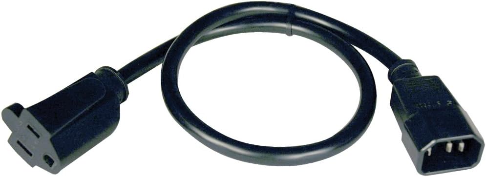 Tripp Lite Standard Computer Power Cord 12A, 16AWG (IEC-320-C14 to NEMA 5-15R) 2-ft.(P002-002)