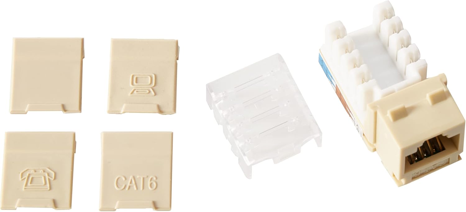 C2G 29310 Cat6 RJ45 Unshielded Keystone Jack, Ivory