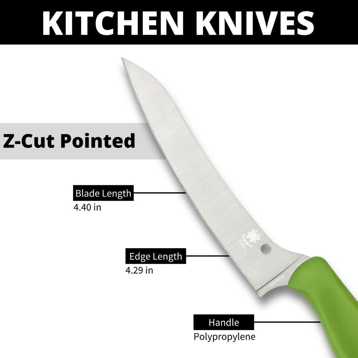 SPYDERCO Z-Cut Kitchen Knife with CTS BD1N Stainless Steel Blade