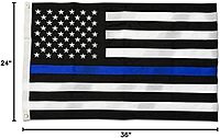THIN BLUE LINE USA DuraSleek Thin Blue Line American Flag, Sewn & Embroidered