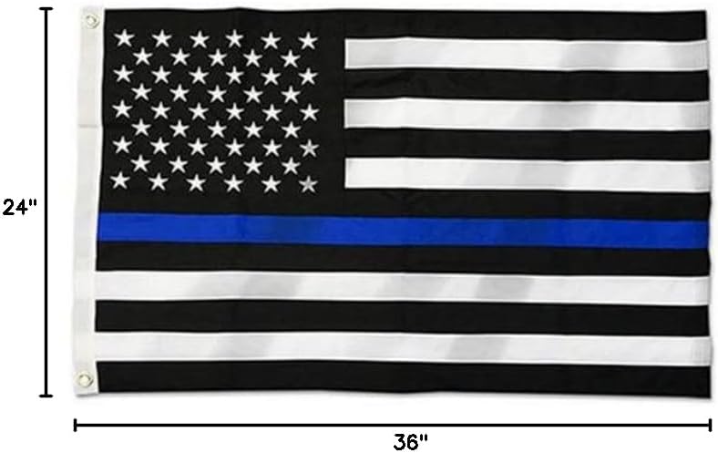 THIN BLUE LINE USA DuraSleek Thin Blue Line American Flag, Sewn & Embroidered