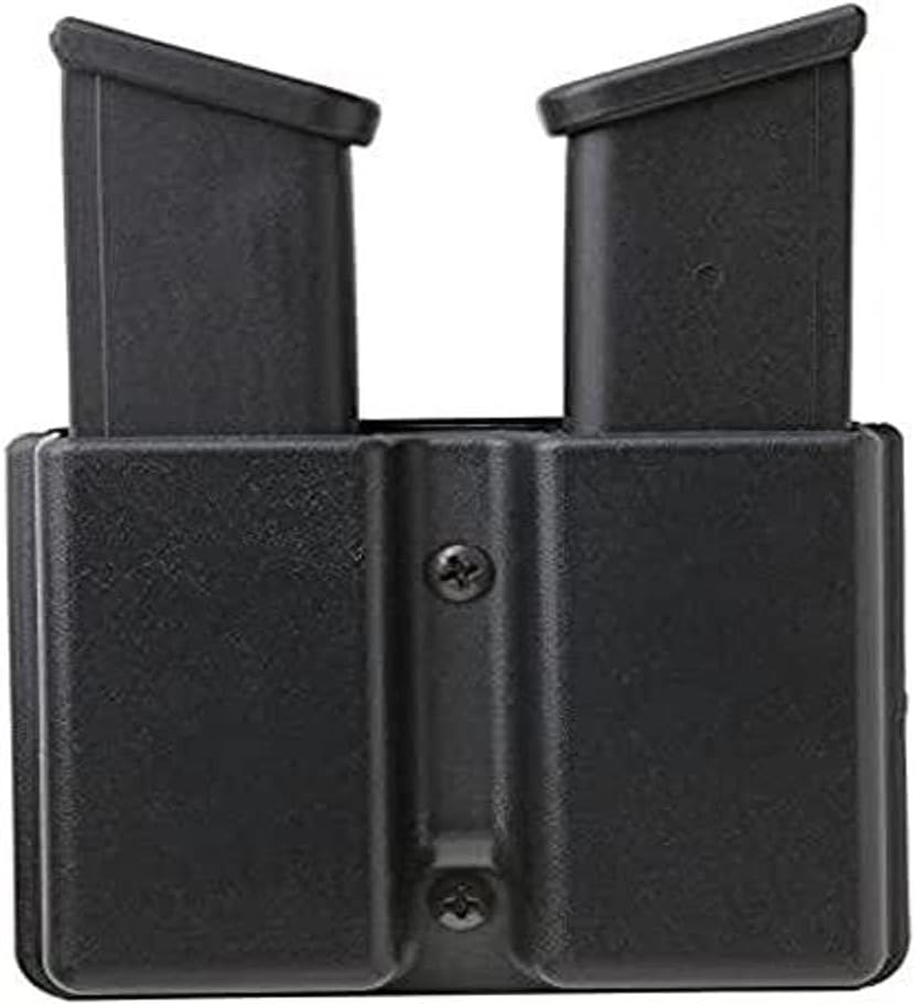 Uncle Mike's Kydex Off-Duty and Concealment Accessory Double Stack Double Mag Case (Black) with Belt Loop