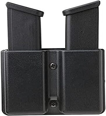 Uncle Mike's Kydex Off-Duty and Concealment Accessory Double Stack Double Mag Case (Black) with Belt Loop
