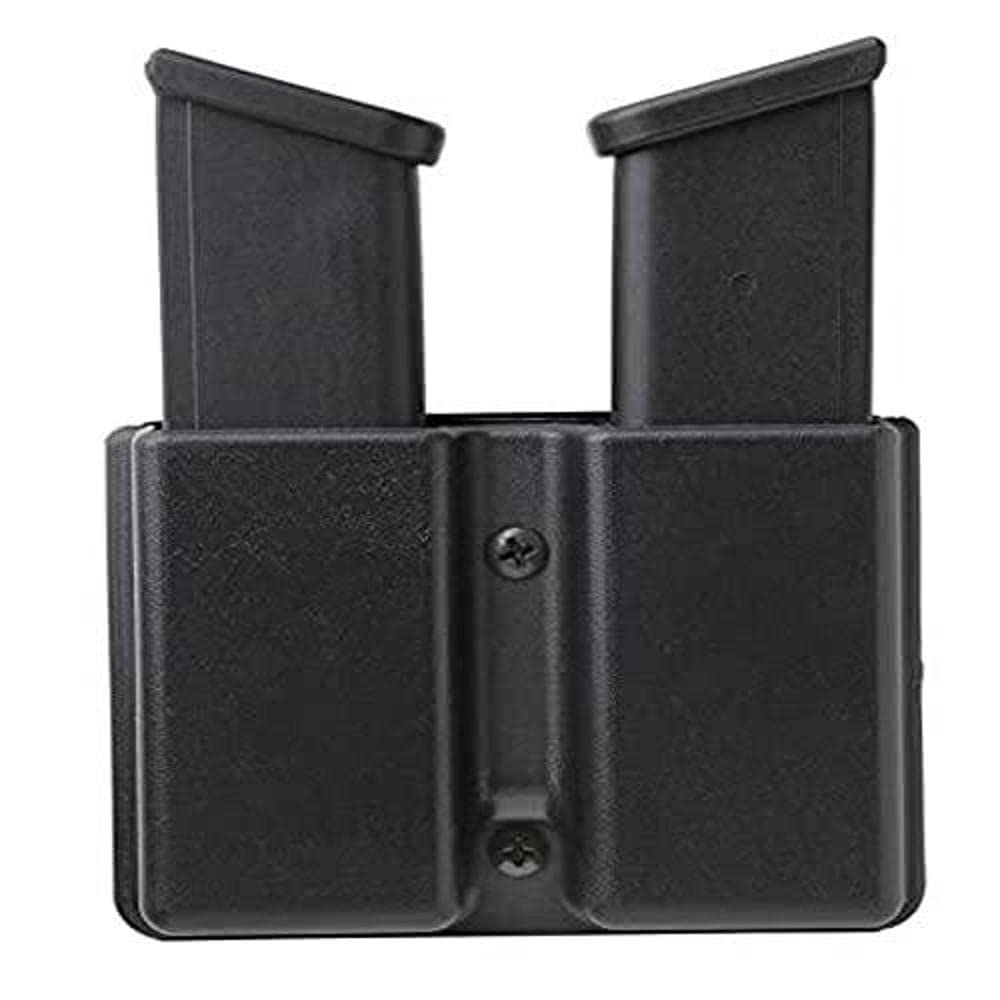 Uncle Mike's Kydex Off-Duty and Concealment Accessory Double Stack Double Mag Case (Black) with Belt Loop