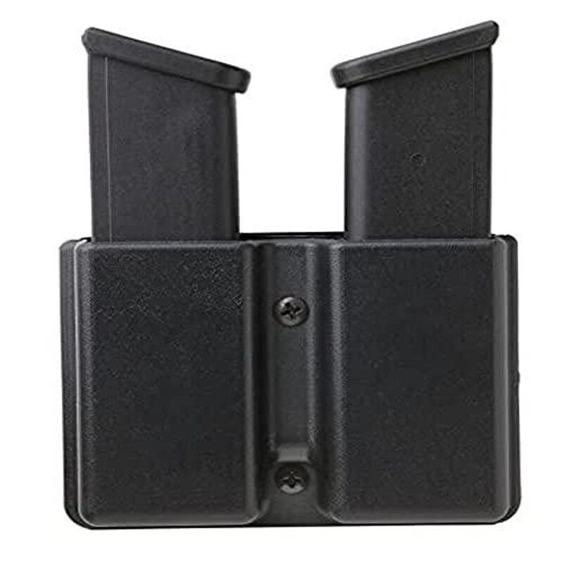 Uncle Mike's Kydex Off-Duty and Concealment Accessory Double Stack Double Mag Case (Black) with Belt Loop