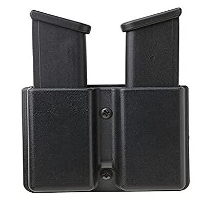 Uncle Mike's Kydex Off-Duty and Concealment Accessory Double Stack Double Mag Case (Black) with Belt Loop