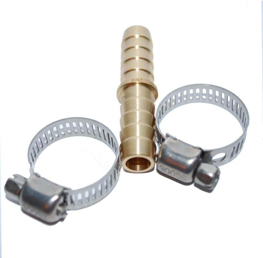 Attwood Universal Brass In-Line 3/8-Inch Fuel Splice Kit w/ SS Clamps, Model 11822-6