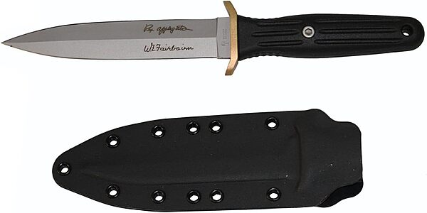 Boker Applegate-Fairbairn Combat II - fixed blade knife with Kydex sheath - outdoor knife with synthetic material handle scales & belt clip - large fixed blade knife with 440C blade