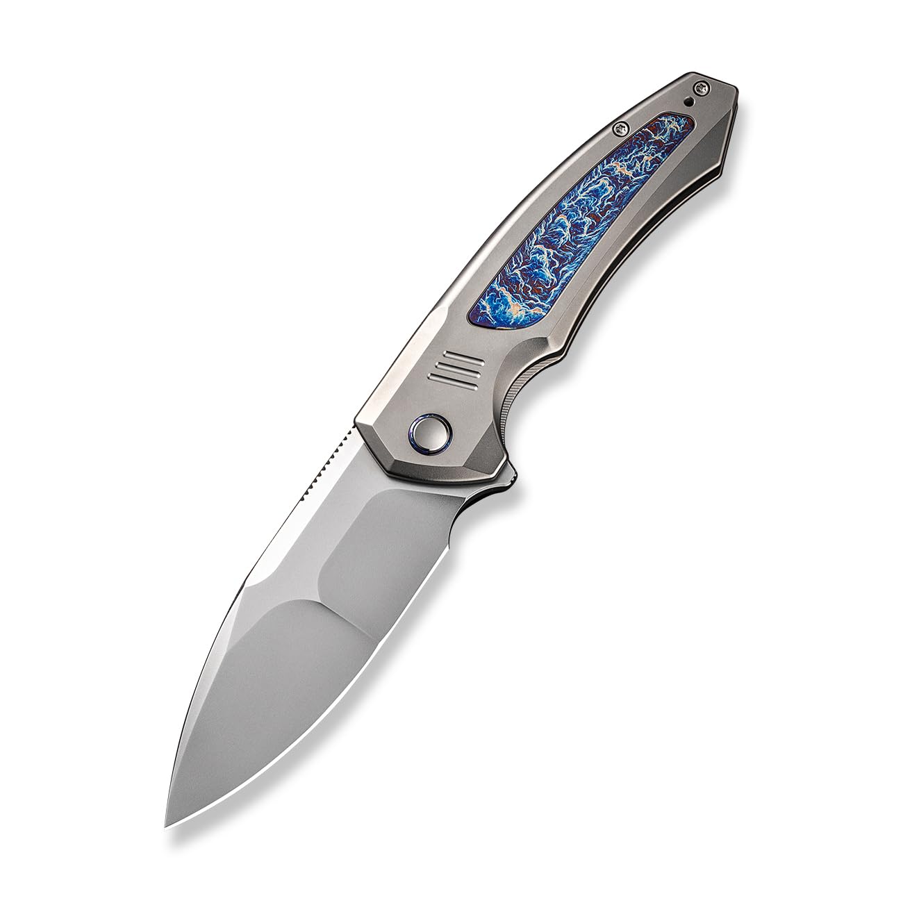 WE Knife Hyperactive Frame Lock 23030-1 Vanax Blue Flamed Titanium Pocket Knives