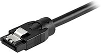 StarTech.com 24 Inch (60cm) Round SATA Cable - Latching Connectors - 6Gbs SATA Data Cord - SATA Hard Drive Power Cable - Black (SATRD60CM)