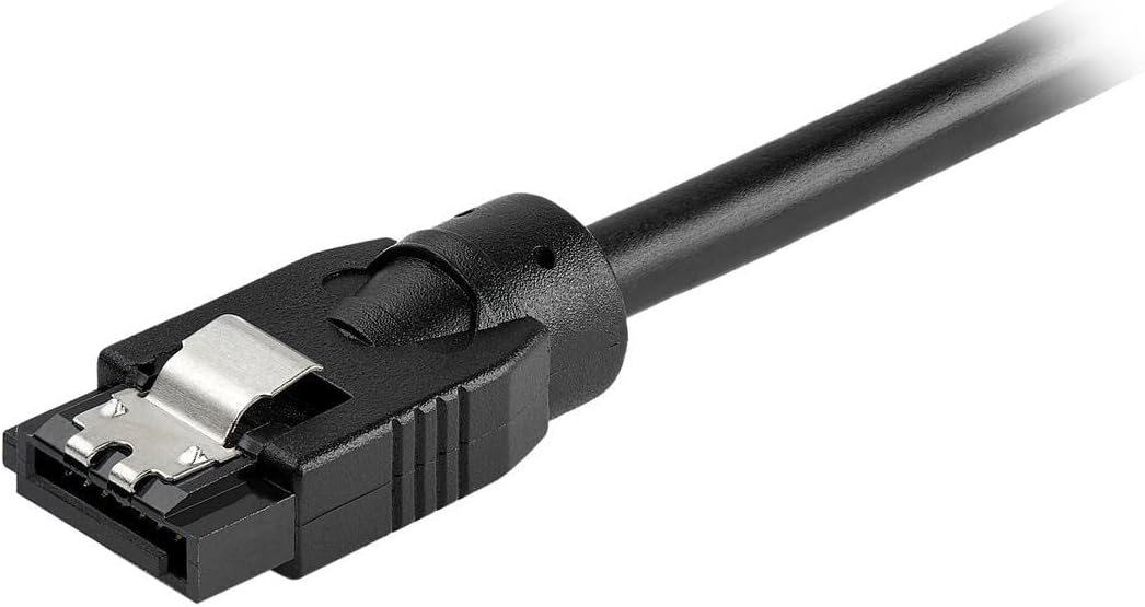 StarTech.com 24 Inch (60cm) Round SATA Cable - Latching Connectors - 6Gbs SATA Data Cord - SATA Hard Drive Power Cable