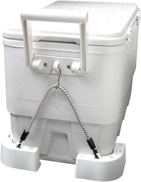 Attwood 14137-7 Cooler Mounting Kit, 4 Corner Pieces, 2 Quick-Connect Stretch Straps, Corrosion-Resistant