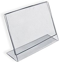 Azar Displays Acrylic L-Shaped Sign Holders, Clear - Pack of 10