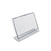 Azar Displays Acrylic L-Shaped Sign Holders, Clear - Pack of 10