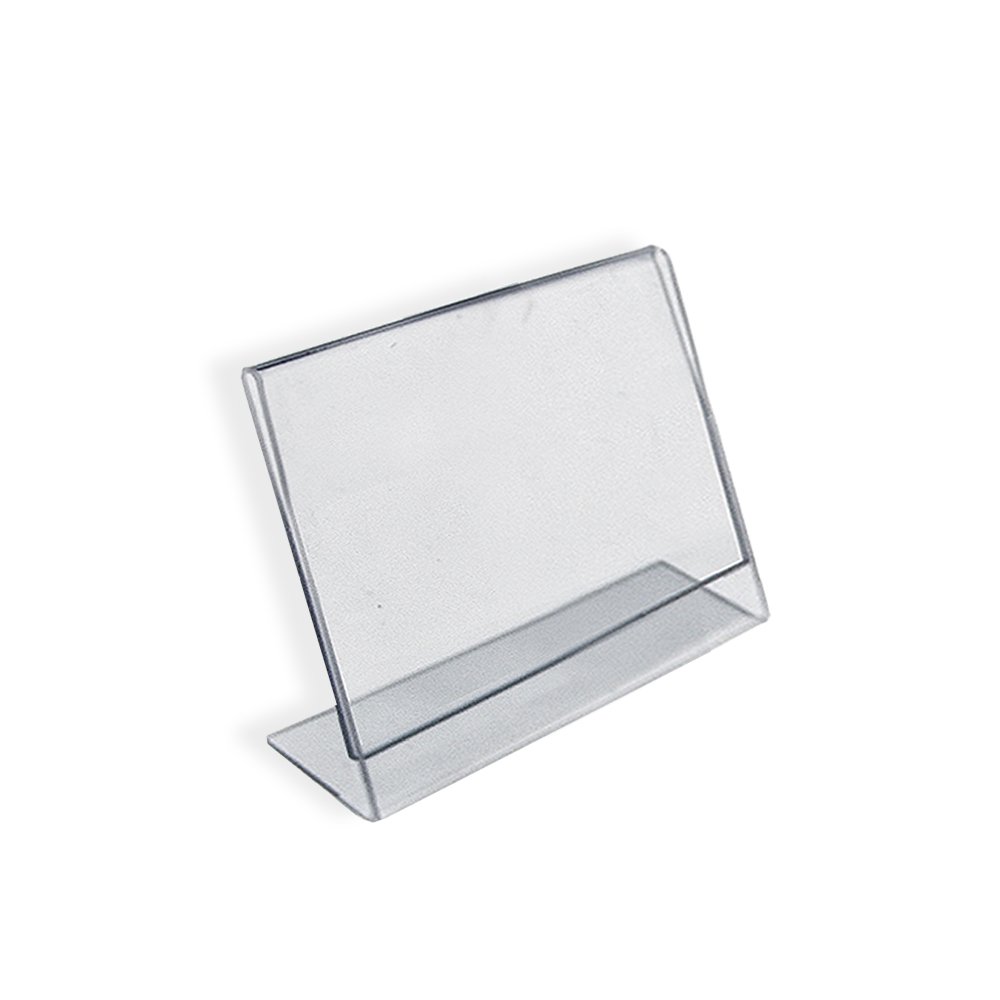 Azar Displays Acrylic L-Shaped Sign Holders, Clear - Pack of 10