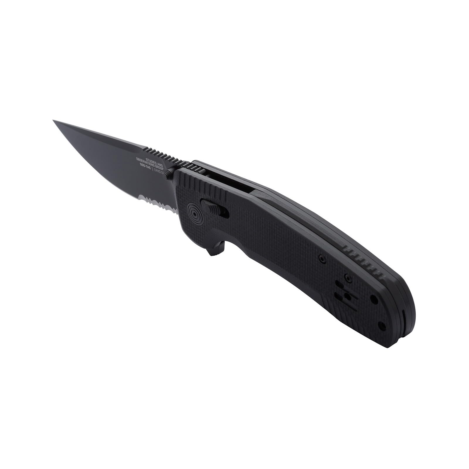 SOG-TAC XR Professional Partially Serrated Tactical Folding Knife | 3.4" D2 Tool Steel Blade Ultra-Grip G10 Handle