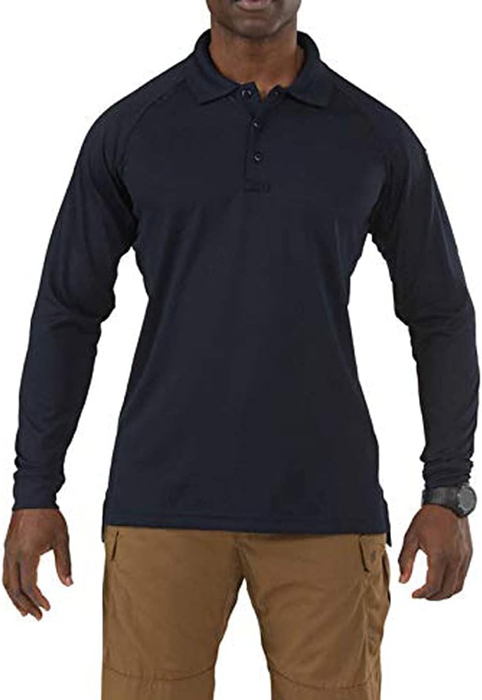 5.11 Tactical Men's Performance Long Sleeve Work Polo, 100% Polyester, Style 72049/72049T