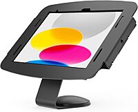 Compulocks iPad 10th-11th (A16) Gen Space Enclosure with Core Counter Stand or Wall Mount - Black | Secure iPad Kiosk, Tablet Holder, POS Display, Retail Showcase