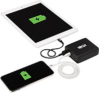 Tripp Lite Portable USB Mobile Power Bank Battery Wall Charger Combo 5K mAh (UPBW-05K0-1A1C)