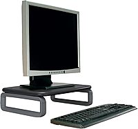Kensington Monitor Stand Plus w/ SmartFit System, Supports 80 lbs, 16 x 11.5 x 6 in, Black/Gray