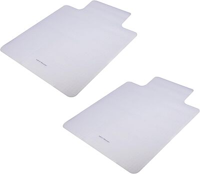 Mind Reader Office Chair Mat for Carpet, Chair Mat, PVC, 47.5" L x 35.5" W x 0.125" H, Set of 2, Clear Clear Set of 2