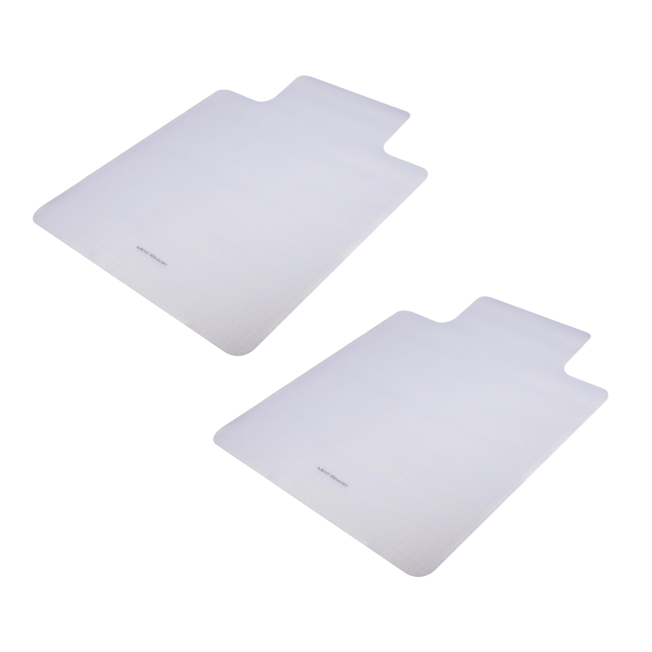 Mind Reader Office Chair Mat for Carpet, Chair Mat, PVC, 47.5" L x 35.5" W x 0.125" H, Set of 2, Clear Clear Set of 2