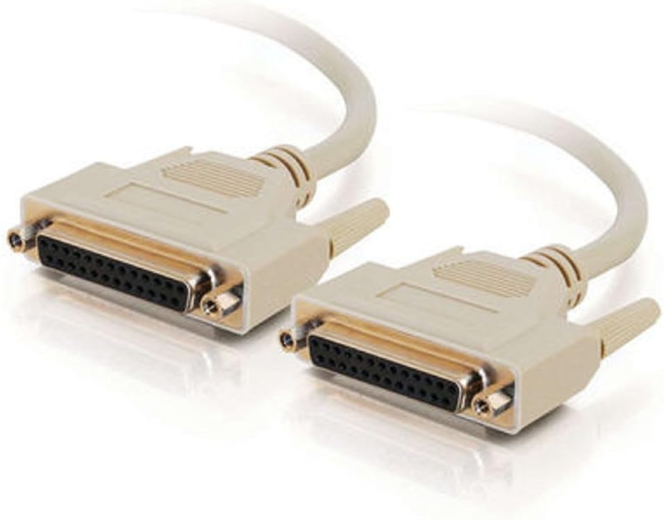 C2G 02643 DB25 F/F Serial RS232 Extension Cable, Beige (3 Feet, 0.91 Meters)