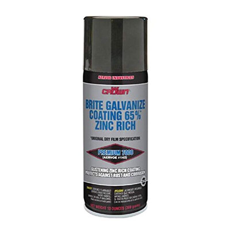 Crown 7008 Brite Galvanize Coating 65% Zinc Rich, Metallic, 13oz