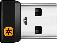 Logitech Unifying Receiver, 2.4 GHz Wireless Technology, USB Plug Compatible with all Logitech Unifying Devices like Wireless Mouse and Keyboard, PC / Mac / Laptop - Black