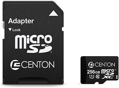 Centon Electronics Micro SD Card, UHS-I / A1 / V10 / U1 / Class 10 Flash Memory Card for Phones, Tablets, Cameras, and More, 256GB