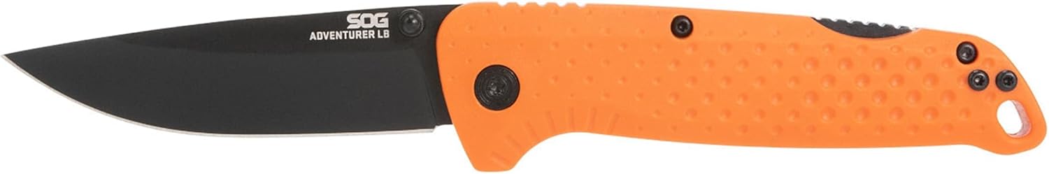 SOG Adventurer LB 3" Lightweight Portable Outdoor Folding Knife | CRYO 5CR15MOV Steel | GRN Handle - ORANGE/BLACK
