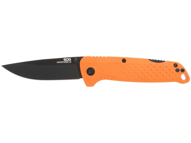 SOG Adventurer LB 3" Lightweight Portable Outdoor Folding Knife | CRYO 5CR15MOV Steel | GRN Handle | Lock-Back Mechanism, Blaze Orange/Black, Blister Pack