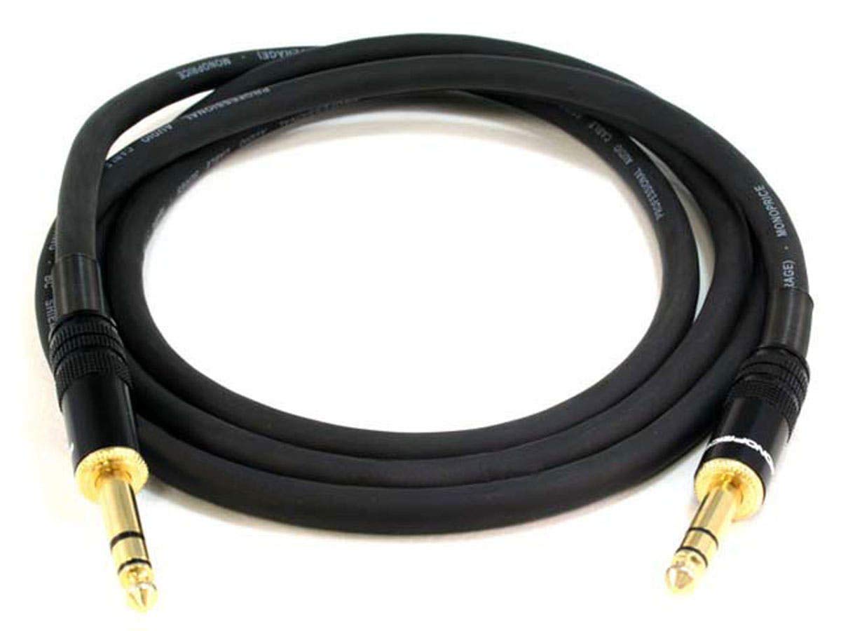 Monoprice 1/4-Inch TRS Male-to-Male Audio Cable, 16AWG, Gold-Plated