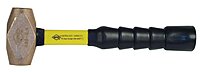 Nupla 30-015 Non-Sparking Brass Hammer, 1.5 lb Head, 12 in SG Grip, Yellow